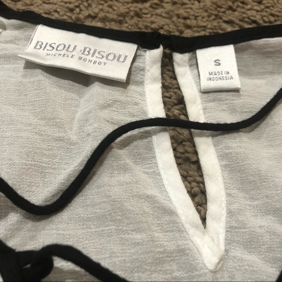 Bisou Bisou Michele Bohbot Embroidered Tassel Poncho Cover-up Top Cotton Size S - Picture 4 of 7